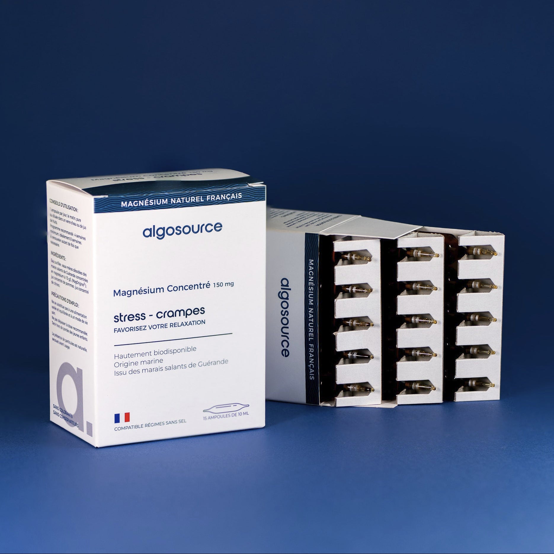 15 ampoules de magnésium concentré de guérande compatible avec les régimes sans sel