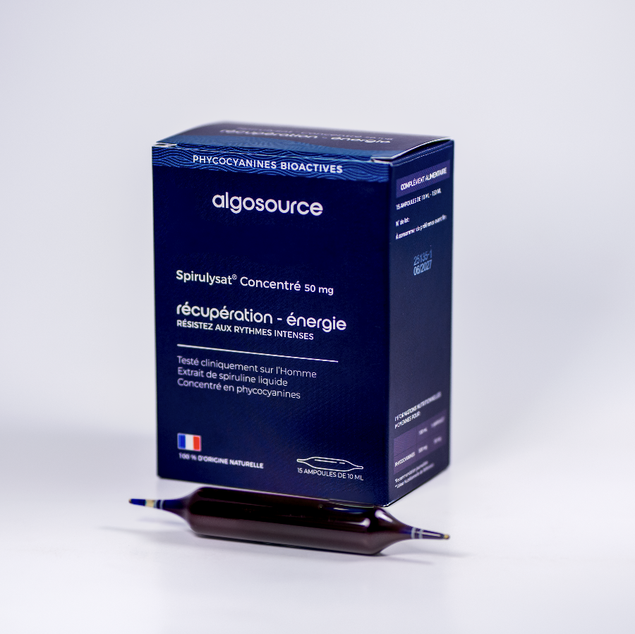 15 ampoules de spiruline bleue concentrée en phycocyanines 50 mg