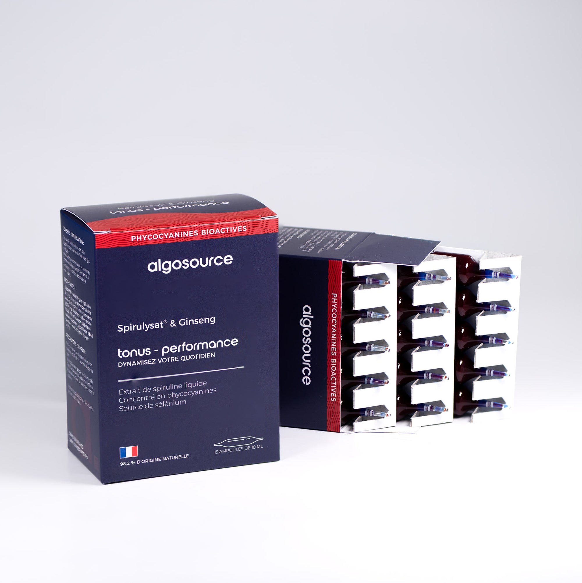 15 ampoules de spirulysat et ginseng pour la performance de l'organisme