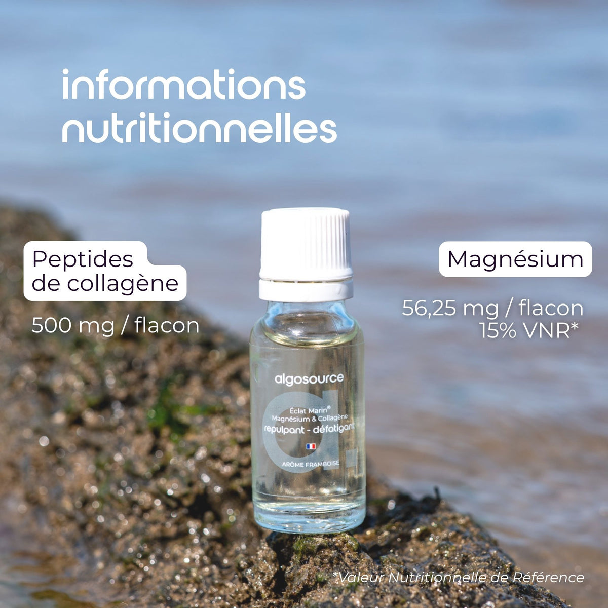 Flacon éclat marin magnésium et collagène peptides